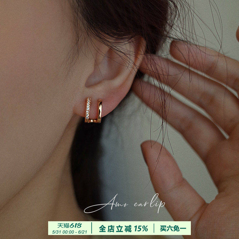双耳圈耳夹女无耳洞蚊香盘小众耳饰轻奢高级感2025年新款潮夏季潮