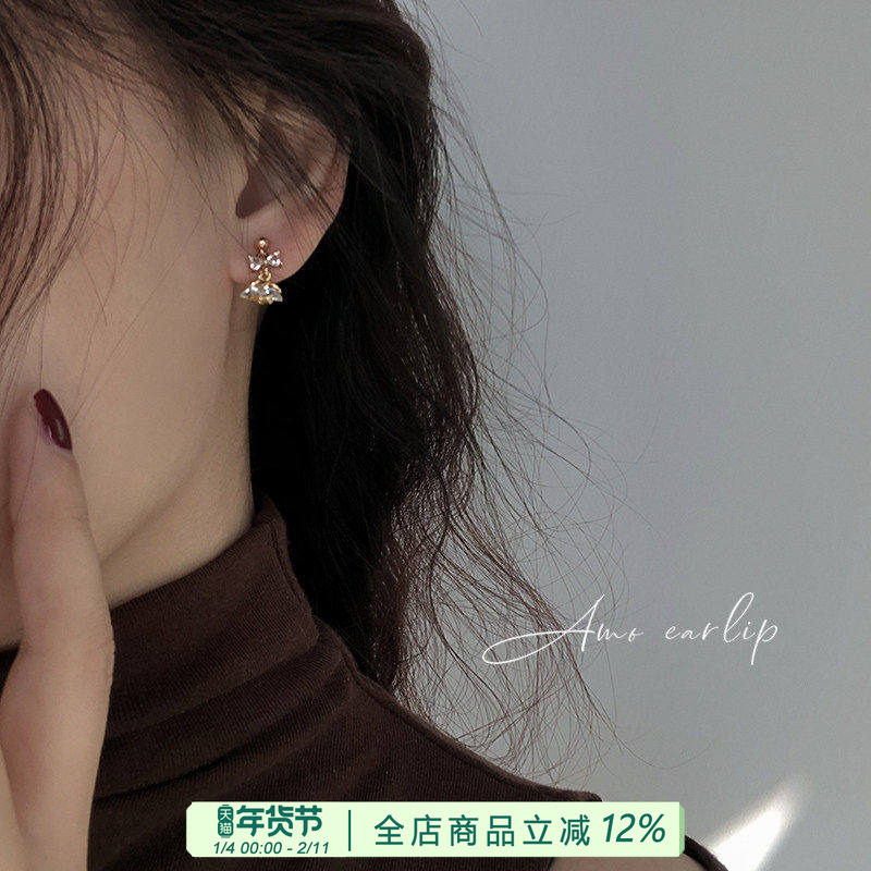 少女的裙摆耳夹女无耳洞小众设计蝴蝶结轻奢蚊香盘耳饰2025年新款,饰品/流行首饰/时尚饰品新,耳夹,淘宝优惠券,粉丝福利购,淘宝优惠卷