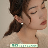 高级银灰珍珠耳夹无耳洞女小众设计真多麻色冷淡风硅胶耳饰2025年