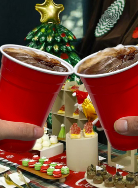 跨境热销500ml红色美式派对杯啤酒杯18oz塑料杯beerpong游戏杯