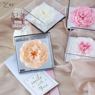 永生花镜面巨型芍药花礼盒大号花束装饰七夕情人节送女友礼物