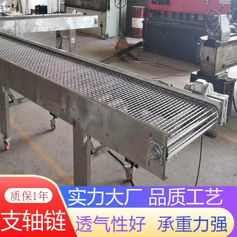 304不锈钢链杆输送机快递流水分拣线工业耐高温清洗传送带串杆链