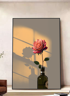 清新温馨感卧室挂画餐厅高级落地画系小摆件装饰画光影玄关