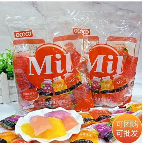 菲律宾OCOCO综合水果味蒟蒻吸吸果冻720g大包装休闲零食低卡低脂