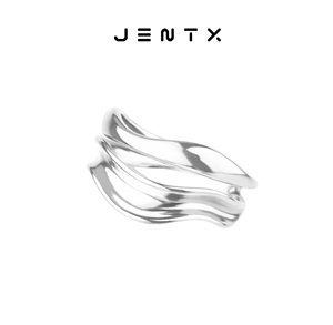 JENTX纠缠 悬溺系列 伦敦设计师原创液化S925纯银小众戒指女 礼物
