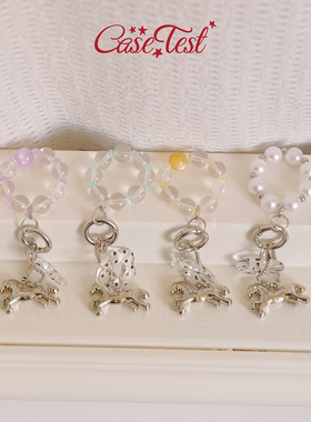 壳试验波点花环-珍珠手机链原创自制创意手机链马年挂饰少女新款