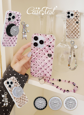 壳试验原创焦糖格纹适用iPhone17promax手机壳创意苹果17pro韩系简约ins风16promax保护套15promax16pro小众