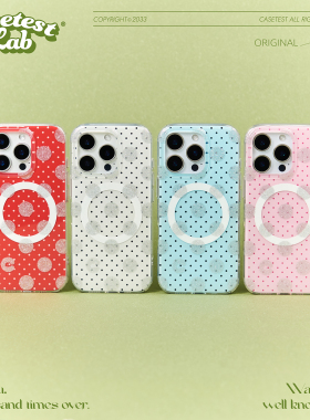 壳试验跳跳糖磁吸双层印花适用苹果16pro15promax手机壳原创简约ins风iphone16promax15pro16保护套波点