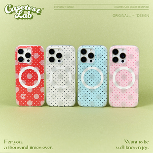 壳试验跳跳糖磁吸双层印花适用苹果16pro15promax手机壳原创简约ins风iphone16promax15pro16保护套波点