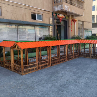 幼兒園戶外碳化長廊建筑積木炭燒建構區(qū)大型玩具防水PU漆益智玩具