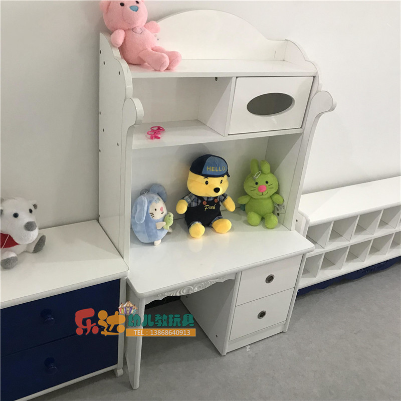 幼儿园儿童实木化妆台过家家玩具欧式白色烤漆梳妆台角色化妆游戏