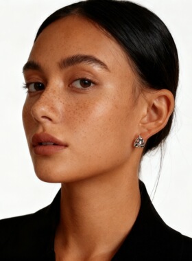 通勤甜酷风高级不规则凹凸面几何耳扣简约气质百搭个性耳饰饰品女