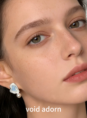 设计师款高级气质925银针珐琅滴釉不对称蓝色原创独特耳饰耳夹女