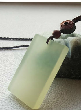 SMVP岫玉无事牌牌子冰种玉石平安牌岫岩玉平安无事牌男配绳事牌男