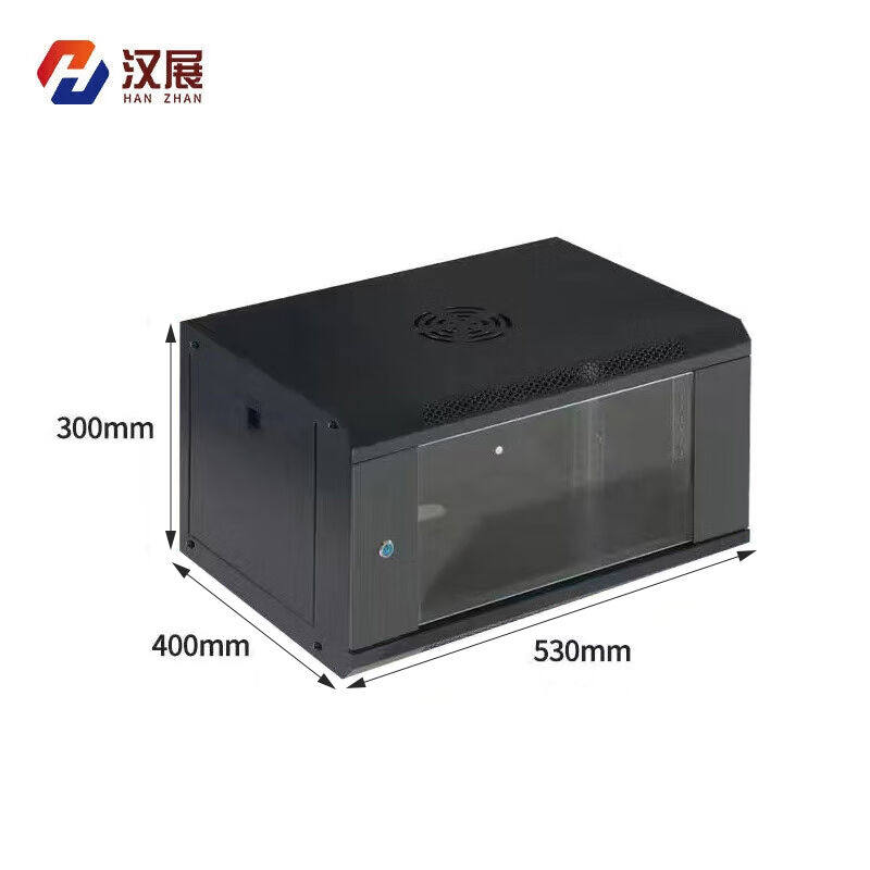 汉展W3.6406网络机柜墙柜交换机弱电监控功放加厚钢化玻璃门壁挂