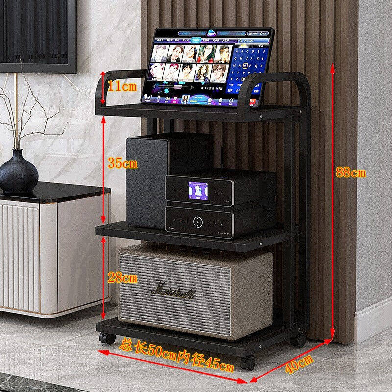 唯艺雅功放机柜移动音响置物架调音台家庭影音收纳架CD胆机箱麦克