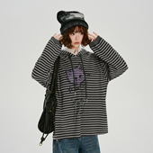 Girlyhalo 深灰色条纹上衣 00新品 上新