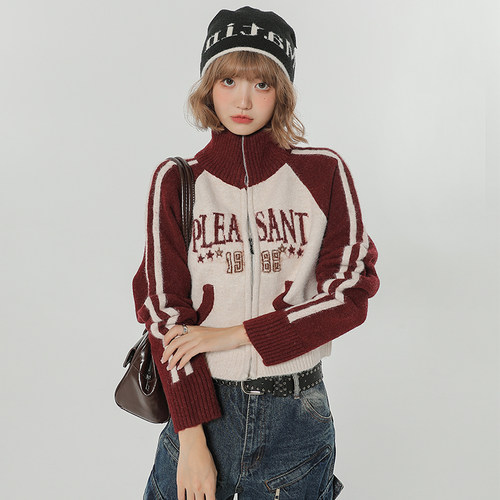 Girlyhalo高领美式复古修身毛衣