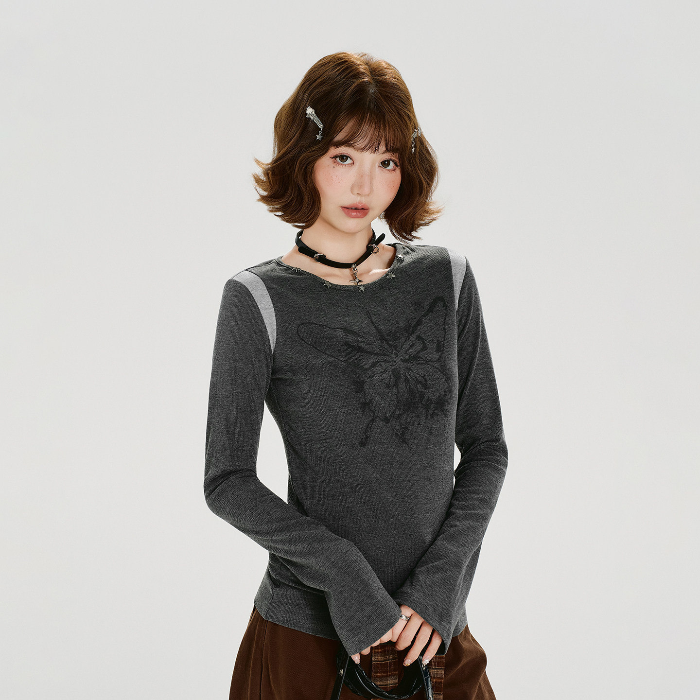 Girlyhalo美式复古印花撞色圆领长袖t恤女秋季新款修身打底上衣,女装/女士精品,T恤,淘宝优惠券,粉丝福利购,淘宝优惠卷