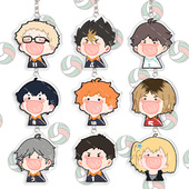 排球钥匙扣少年孤爪研磨日向翔阳影山及川彻卡通学生书包高清挂件