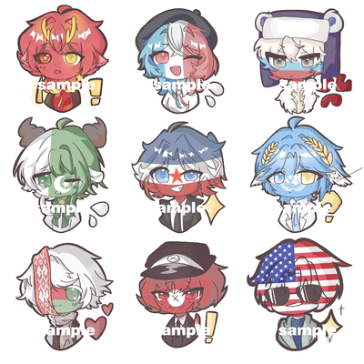 ch五常countryhumans国拟瓷霓虹美韩英法周边钥匙扣学生高清挂件