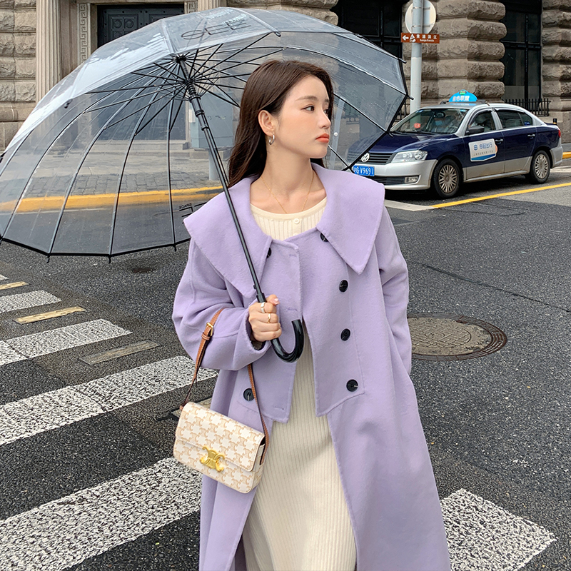 新款！现货！22年秋冬新款双面羊绒大衣123A-9025-P255-K388，女装毛呢外套，浙宝123A