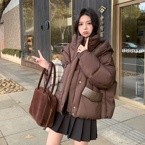 新款！90绒短款连帽个性羽绒服123A-6805-P295-K448-90绒图片