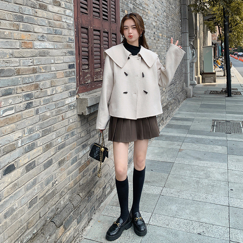 新款！现货~22年秋冬新款双面呢羊绒外套123A-9022-P205-K298,女装毛呢外套,浙宝123A