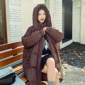 新款！90绒安哥拉红长款羽绒服123A-1808-P315-K478-90绒图片