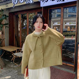 新款现货！秋冬新款绑带短款羊绒外套 123A-9057-P265-K398，女装毛呢外套，浙宝123A