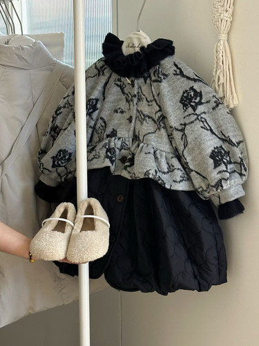 女童棉服连衣裙冬装2025女孩加厚保暖棉袄棉衣羽绒棉假两件棉服裙