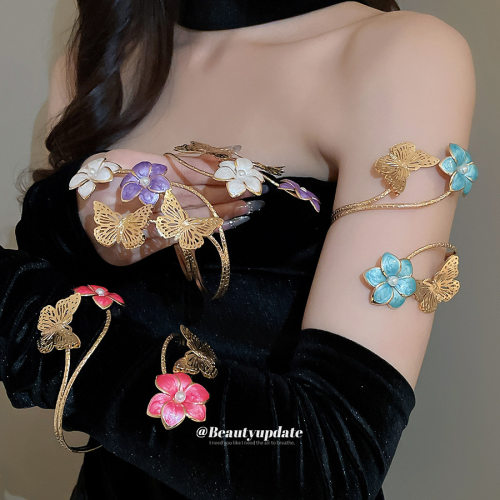 莫奈花园~蝴蝶滴油花朵手臂臂环