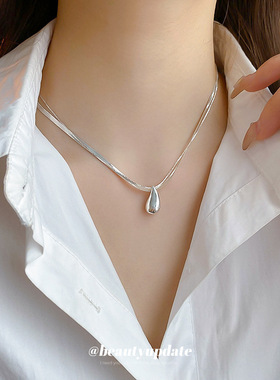 水滴双层刀片链项链欧美冷淡风气