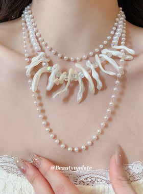夏日海洋贝壳珍珠项链清新甜美度