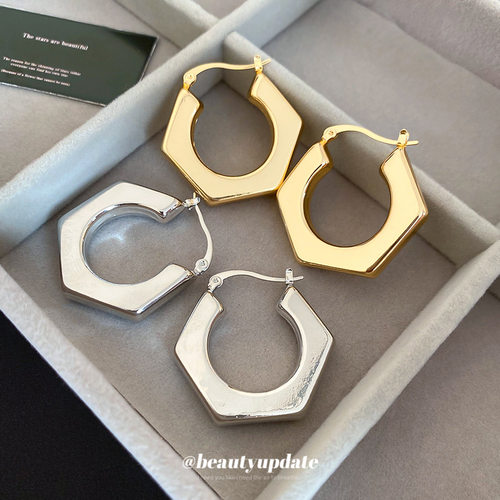 金属光面多边形圆形耳扣休闲简约