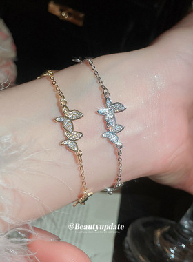 韩系ins锆石蝴蝶手链甜美优雅气