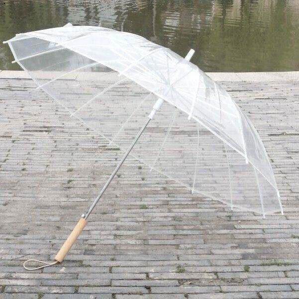 透明雨伞长柄大号自动双人直柄小清新16骨学生可刻字定制网红同款