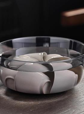 放茶杯的盆家用茶桌茶器茶洗大号天然无异味茶杯茶碗收纳水盂钵盂