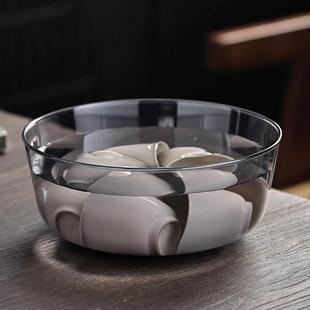 放茶杯的盆家用茶桌茶器茶洗大号天然无异味茶杯茶碗收纳水盂钵盂