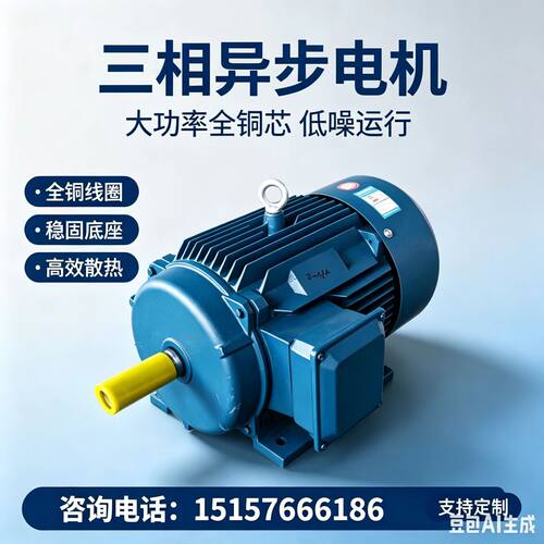 三相异步电动机YE2系列电机全新铜国标Y90S-4极1.1KW千瓦马达380v