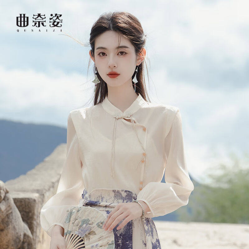 曲奈姿夏天汉服马面裙全套改良新中式日常夏季薄款2023新款通勤女