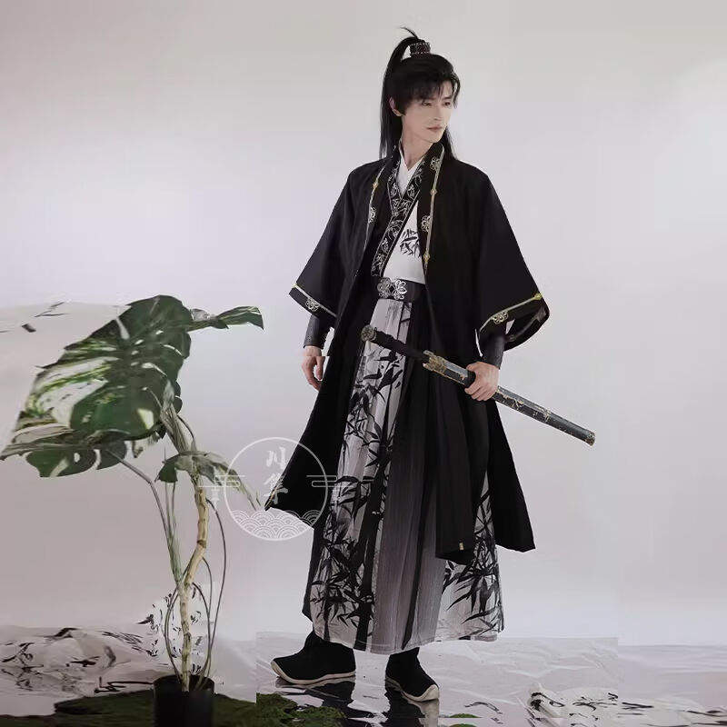 川隼汉服男女成人唐制中国风情侣表演古风圆领袍古装男装学生班服