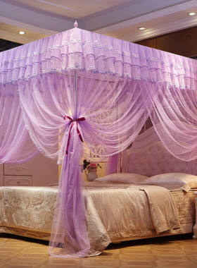 恋斯羽蚊帐宫廷蚊帐单蚊帐（注意单蚊帐不含支架）紫色（单蚊帐不
