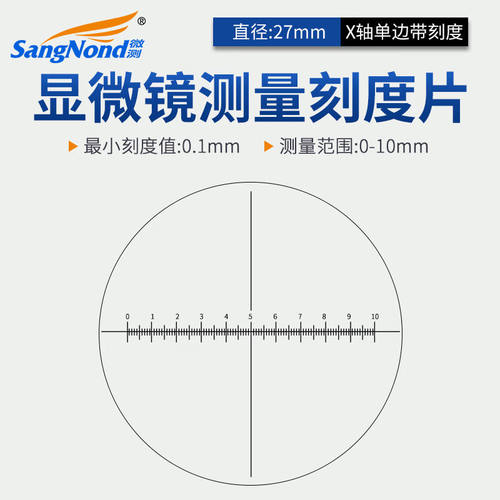 SangNond显微镜配件金相校准片刻度片测微尺0.1mm定标玻璃尺测量