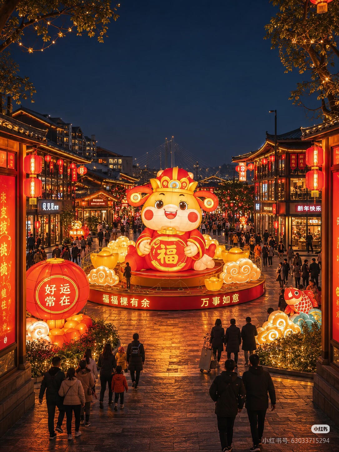 充气网红节日活动发光打卡通毛绒定制爱心花朵广告气模大造型财神图片