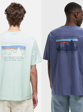 巴塔25新款T恤纯有机棉Patagonia P-6短袖男女透气休闲37776潮牌