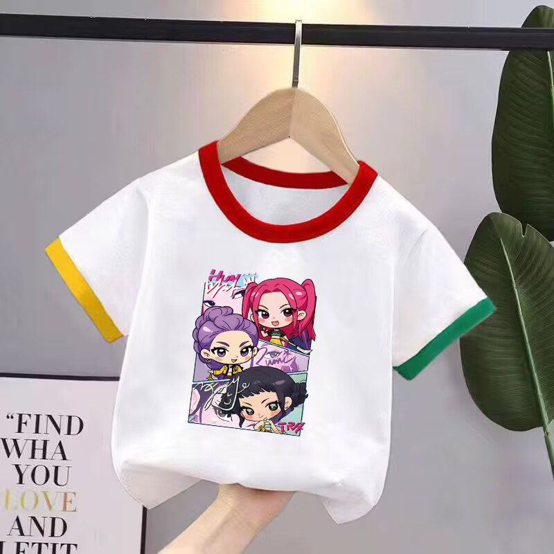K-POP猎魔女团周边短袖男女2025年夏季新款二次元可爱百搭T恤衣服