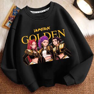 卡通猎魔女团春秋新款男女儿童圆领卫衣薄款卫衣宽松长袖休闲上衣