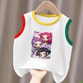 POP猎魔女团周边男女2026年夏季 纯棉背心甜美可爱百搭T恤衣服