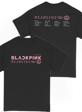 BLACKPINK粉墨DEADLINE2025同款海报纯棉圆领短袖T恤女上衣